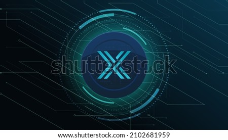 IMX crypto currency coin cryptocurrency concept banner background.