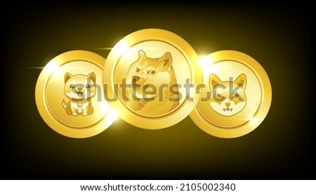 Doge meme cryptocurrency. Doge coin, Shiba Inu , Baby Doge.