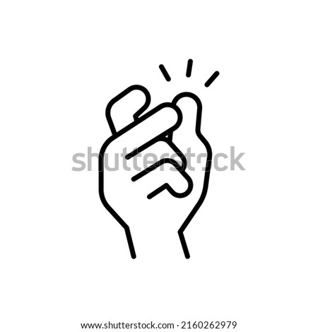 Finger snap. Snap gesture icon isolated on white background.