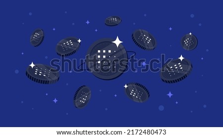 Image, Stock Photo fetch the moon from the sky