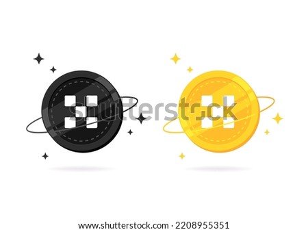 OKB coin flat icon isolated on white background.