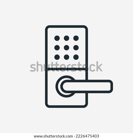 Smart lock icon on white background from thin line. vector