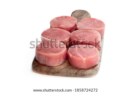 Similar – Image, Stock Photo raw pork tenderloin on a wooden cutting board