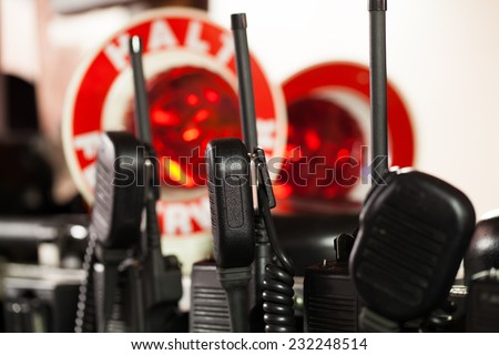 Radio equipment for use by the police and fire department.