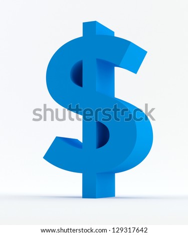 Blue Dollar Sign Isolated Stock Photo 129317642 : Shutterstock