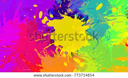 Wide format abstract colorful grunge background. Place for text. Paint splashes. Background for presentation business card. Full HD 4K wallpaper. Vector without gradient, EPS10 with transparency