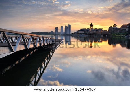 Pullman Putrajaya Lakeside in sunrise time  Putrajaya, Malaysia