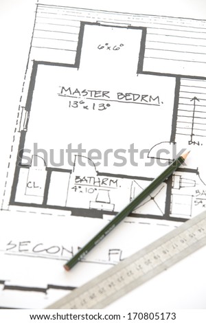 Architect rolls and plans.architectural plan,technical project drawing
