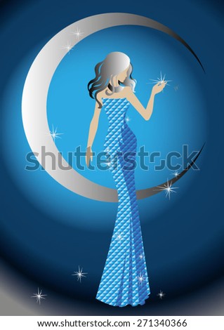 goddess of the moon from a fairy tale