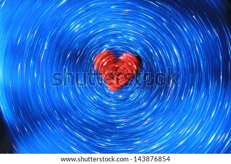 Blue Background of Abstract Art and Texture - Revolving Light of Color