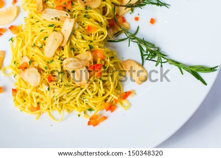 Angel Hair italy pasta garlic and chili