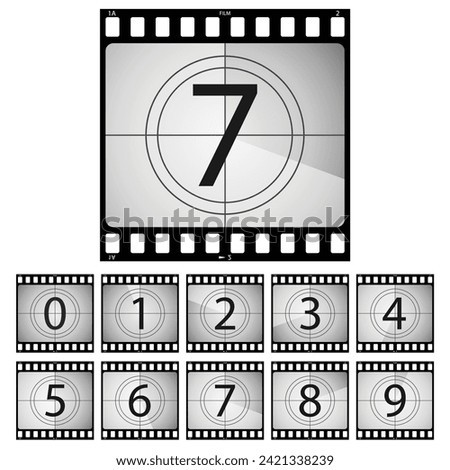 vector Film countdown 0 to 9