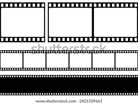 vector Filmstrips collection on white background