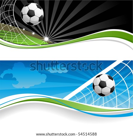 Two Soccer Banners Stock Vector Illustration 54514588 : Shutterstock