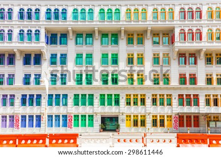 Colorful building of Ministry of culture, community and youth in Singapore.
