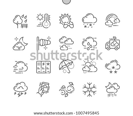 Weather Well-crafted Pixel Perfect Vector Thin Line Icons 30 2x Grid for Web Graphics and Apps. Simple Minimal Pictogram