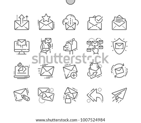 Email Well-crafted Pixel Perfect Vector Thin Line Icons 30 2x Grid for Web Graphics and Apps. Simple Minimal Pictogram