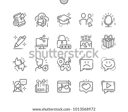 Social Icons Well-crafted Pixel Perfect Vector Thin Line Icons 30 2x Grid for Web Graphics and Apps. Simple Minimal Pictogram