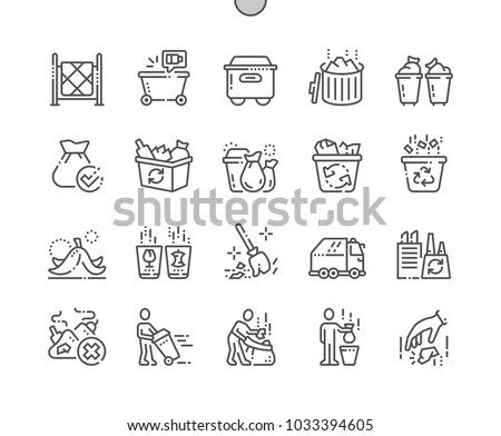 Garbage Well-crafted Pixel Perfect Vector Thin Line Icons 30 2x Grid for Web Graphics and Apps. Simple Minimal Pictogram