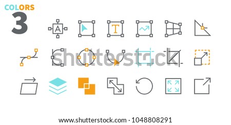 Graphic Design Pixel Perfect Well-crafted Vector Thin Line Icons 48x48 Ready for 24x24 Grid for Web Graphics and Apps. Simple Minimal Pictogram Part 1-4