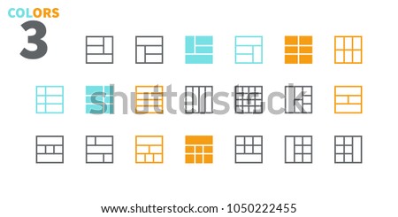 Layout UI Pixel Perfect Well-crafted Vector Thin Line Icons 48x48 Ready for 24x24 Grid for Web Graphics and Apps with Editable Stroke. Simple Minimal Pictogram Part 3-6