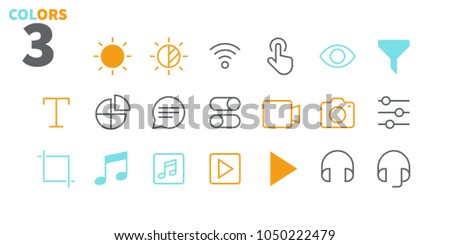 Settings UI Pixel Perfect Well-crafted Vector Thin Line Icons 48x48 Ready for 24x24 Grid for Web Graphics and Apps with Editable Stroke. Simple Minimal Pictogram Part 5-6