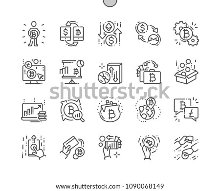 Cryptocurrency exchange platform Well-crafted Pixel Perfect Vector Thin Line Icons 30 2x Grid for Web Graphics and Apps. Simple Minimal Pictogram