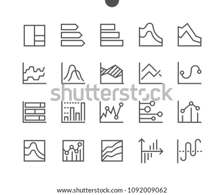 Charts UI Pixel Perfect Well-crafted Vector Thin Line Icons 48x48 Grid for Web Graphics and Apps. Simple Minimal Pictogram Part 3-4