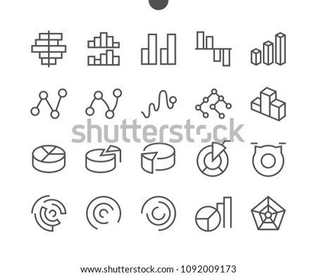 Charts UI Pixel Perfect Well-crafted Vector Thin Line Icons 48x48 Grid for Web Graphics and Apps. Simple Minimal Pictogram Part 4-4