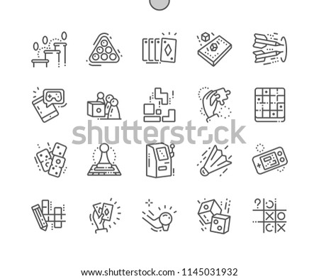 Games Well-crafted Pixel Perfect Vector Thin Line Icons 30 2x Grid for Web Graphics and Apps. Simple Minimal Pictogram