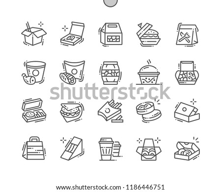 Food packaging Well-crafted Pixel Perfect Vector Thin Line Icons 30 2x Grid for Web Graphics and Apps. Simple Minimal Pictogram