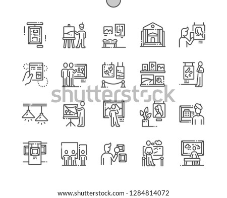 Painting exhibition Well-crafted Pixel Perfect Vector Thin Line Icons 30 2x Grid for Web Graphics and Apps. Simple Minimal Pictogram