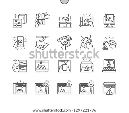 3D Printing Elements Well-crafted Pixel Perfect Vector Thin Line Icons 30 2x Grid for Web Graphics and Apps. Simple Minimal Pictogram