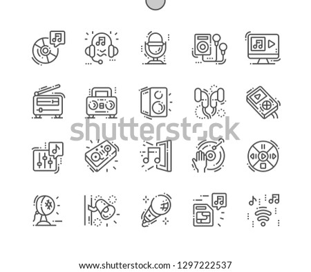 Music Devices Well-crafted Pixel Perfect Vector Thin Line Icons 30 2x Grid for Web Graphics and Apps. Simple Minimal Pictogram