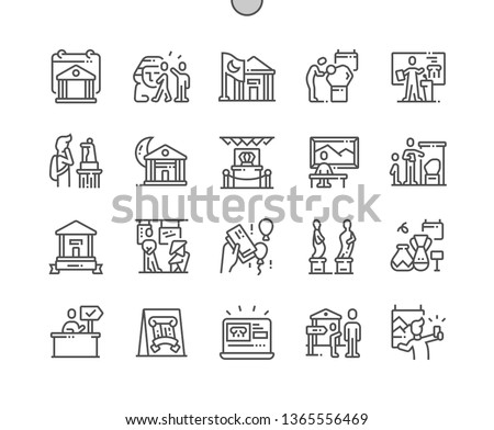 International Museum Day Well-crafted Pixel Perfect Vector Thin Line Icons 30 2x Grid for Web Graphics and Apps. Simple Minimal Pictogram