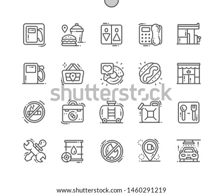 Gas station Well-crafted Pixel Perfect Vector Thin Line Icons 30 2x Grid for Web Graphics and Apps. Simple Minimal Pictogram