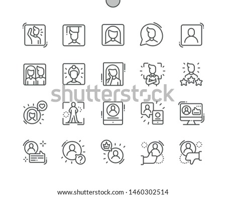 People avatar Well-crafted Pixel Perfect Vector Thin Line Icons 30 2x Grid for Web Graphics and Apps. Simple Minimal Pictogram
