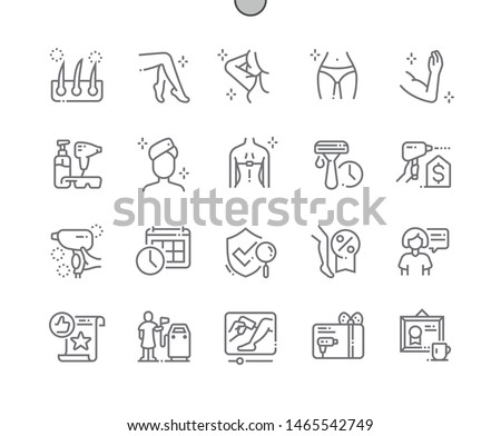 Laser hair removal Well-crafted Pixel Perfect Vector Thin Line Icons 30 2x Grid for Web Graphics and Apps. Simple Minimal Pictogram