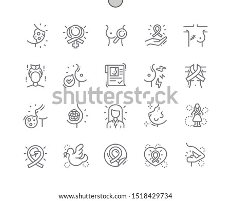 Breast cancer Well-crafted Pixel Perfect Vector Thin Line Icons 30 2x Grid for Web Graphics and Apps. Simple Minimal Pictogram