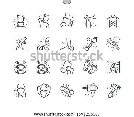 Orthopedics Well-crafted Pixel Perfect Vector Thin Line Icons 30 2x Grid for Web Graphics and Apps. Simple Minimal Pictogram