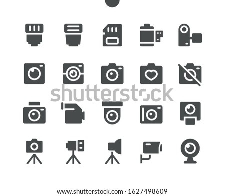 Camera UI Pixel Perfect Well-crafted Vector Solid Icons 48x48 Ready for 24x24 Grid for Web Graphics and Apps. Simple Minimal Pictogram