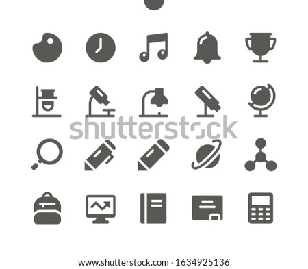 School Subjects UI Pixel Perfect Well-crafted Vector Solid Icons 48x48 Ready for 24x24 Grid for Web Graphics and Apps. Simple Minimal Pictogram