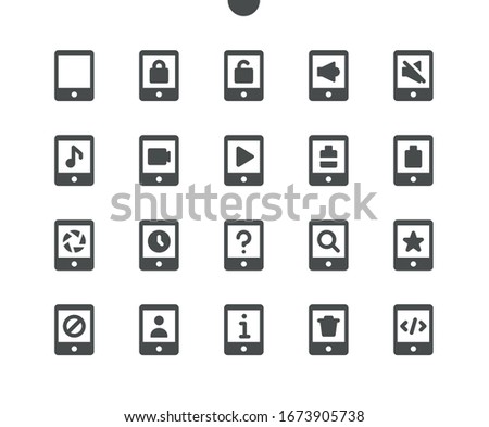 Tablet v1 UI Pixel Perfect Well-crafted Vector Solid Icons 48x48 Ready for 24x24 Grid for Web Graphics and Apps. Simple Minimal Pictogram