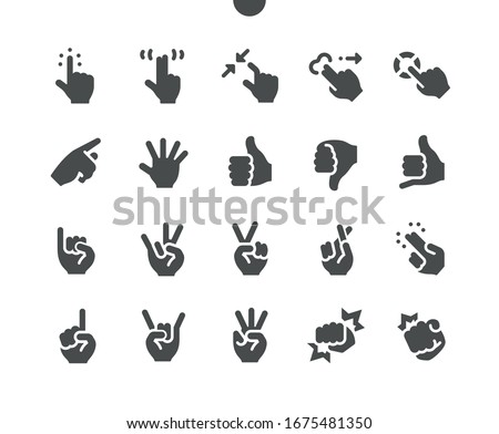 Gesture UI Pixel Perfect Well-crafted Vector Solid Icons 48x48 Ready for 24x24 Grid for Web Graphics and Apps. Simple Minimal Pictogram