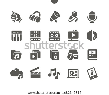 Audio Video Well-crafted Pixel Perfect Vector Solid Icons 30 2x Grid for Web Graphics and Apps. Simple Minimal Pictogram