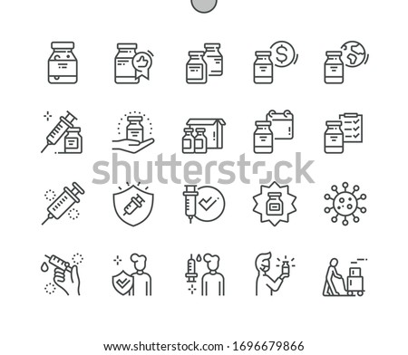 Coronavirus vaccine Well-crafted Pixel Perfect Vector Thin Line Icons 30 2x Grid for Web Graphics and Apps. Simple Minimal Pictogram