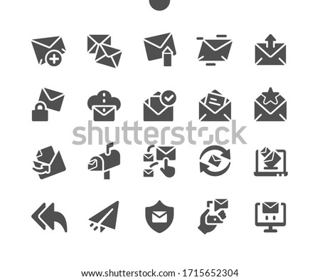 Email Well-crafted Pixel Perfect Vector Solid Icons 30 2x Grid for Web Graphics and Apps. Simple Minimal Pictogram
