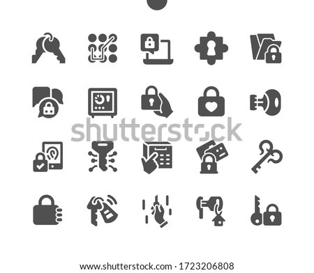 Keys and Locks Well-crafted Pixel Perfect Vector Solid Icons 30 2x Grid for Web Graphics and Apps. Simple Minimal Pictogram
