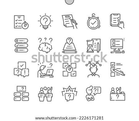Quiz. Choose an answer. Answer options. Quiz time. Pixel Perfect Vector Thin Line Icons. Simple Minimal Pictogram