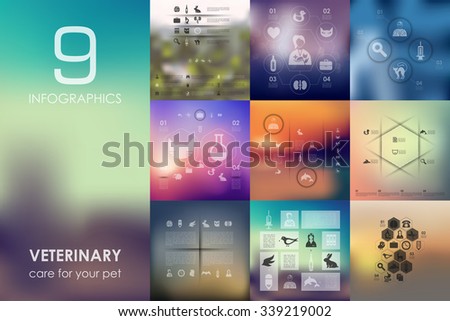 veterinary vector infographics with unfocused blurred background